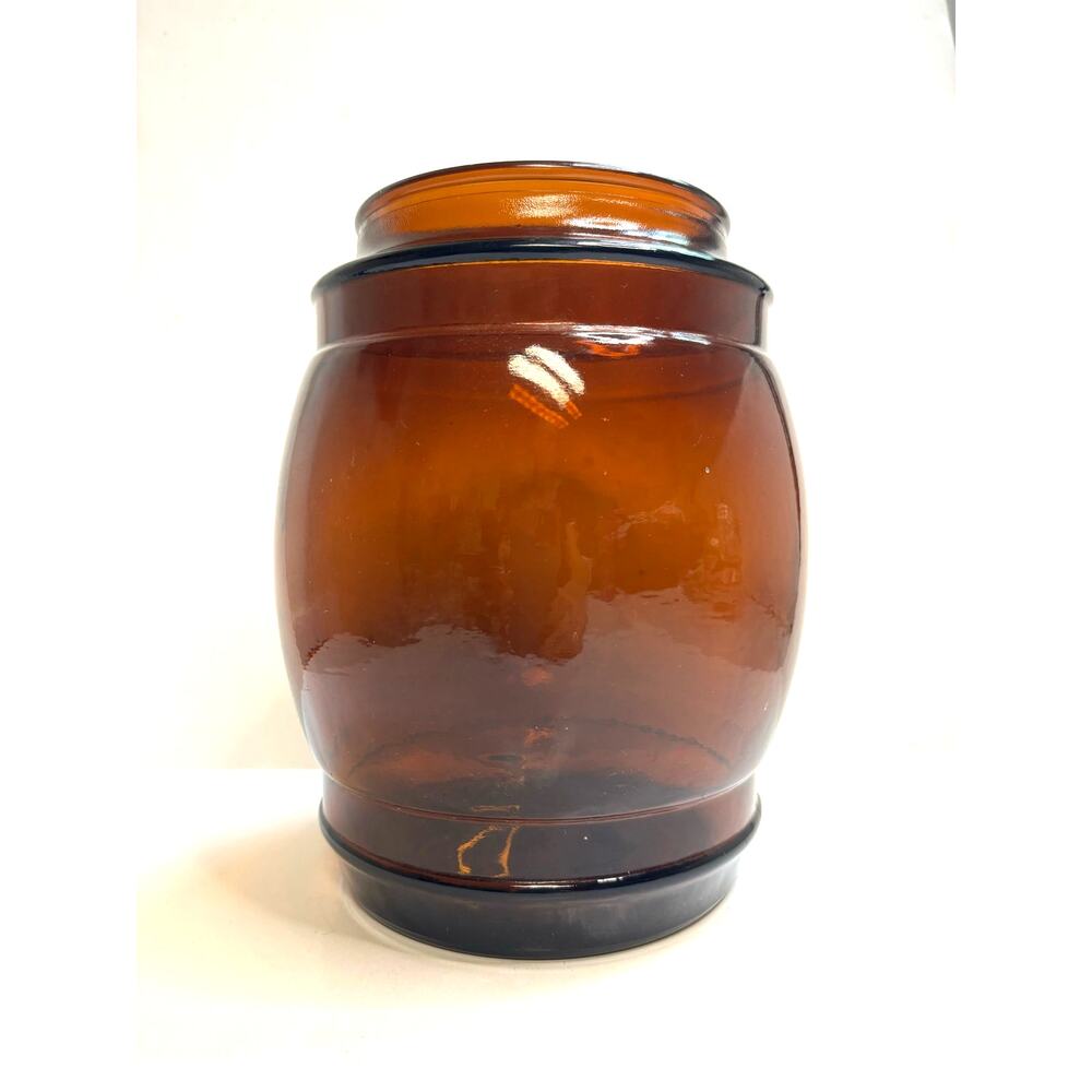 Siesta Ware Amber Glass Barrel Jar Cookie Jar Canister Western No Lid